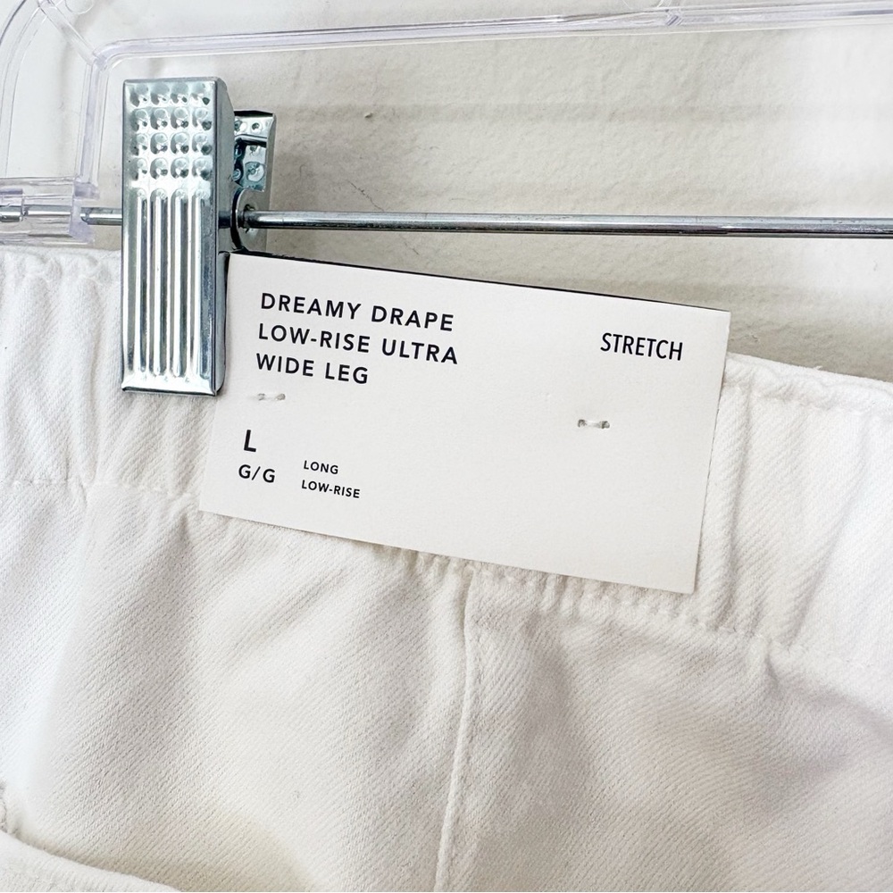 American Eagle Dreamy Drape Low Rise Ultra Wide Leg White Size Large Long NWT - Picture 8 of 10